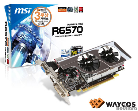 R6570 듀얼팬 쿨링 시스템의 LP형 MSI Radeon HD 6570 출시:: 보드나라