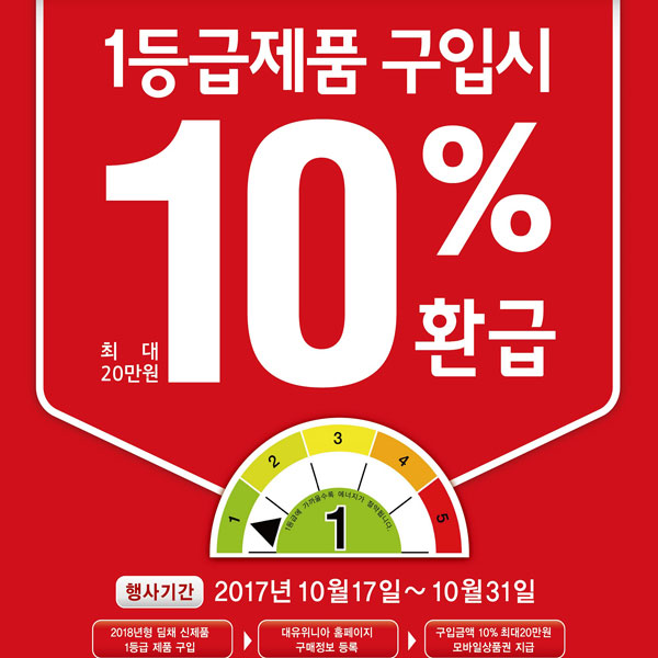 대유위니아 딤채, 에너지소비효율 1등급 제품 10% 환급 이벤트 실시:: 보드나라 대유위니아 딤채, 에너지소비효율 1등급 제품 10% 환급 이벤트... 