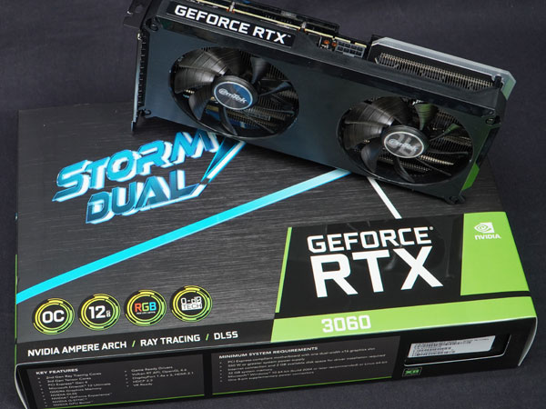 [리뷰]12GB VRAM에 레이트레이싱 이상無, 이엠텍 지포스 RTX 3060 스톰X 듀얼 OC:: 보드나라
