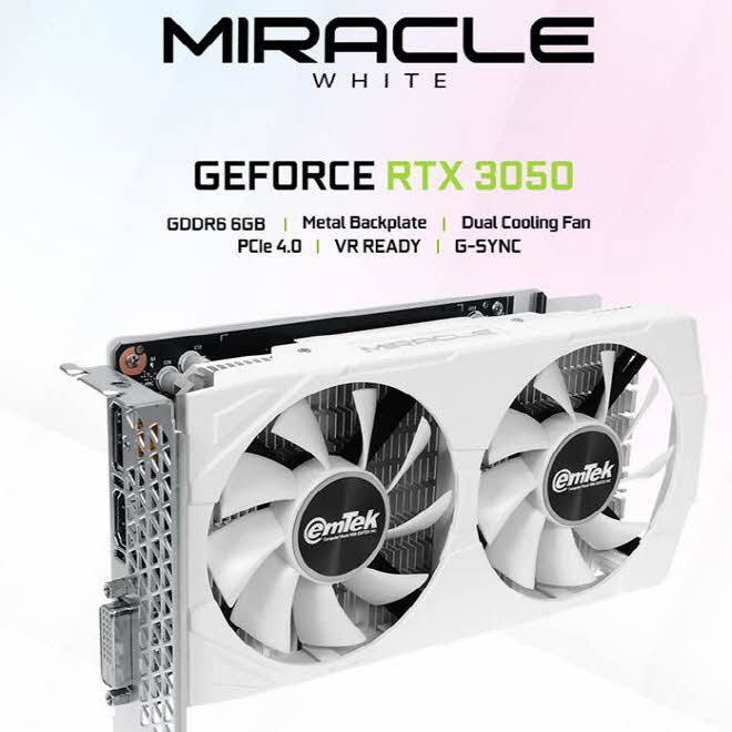 이엠텍, 지포스 RTX™ 3050 MIRACLE WHITE D6 6GB 신제품 출시!:: 보드나라