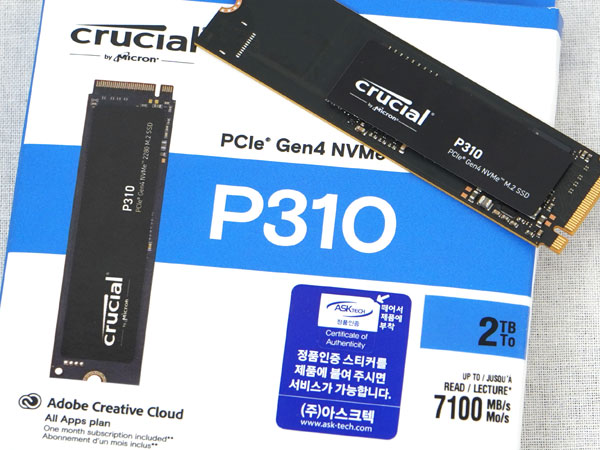 메인스트림 게이머에 최적화된 SSD, 크루셜 P310 M.2 NVMe 2TB 아스크텍