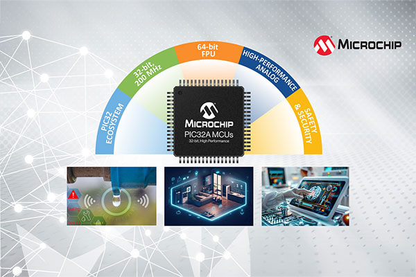 마이크로칩, 고성능 아날로그 주변 장치 통합한 PIC32A MCU 제품군 출시